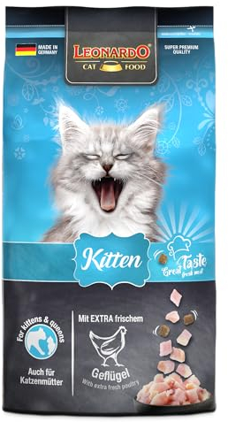LEONARDO Kitten Katzenfutter Kitten, 1,8 kg getreidefreies Trockenfutter für Kätzchen bis 1 Jahr, Alleinfuttermittel mit frischem Geflügel