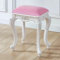 GBPLDMAQ Schminktisch Hocker, Gepolsterter Barock Schminkhocker, Schminkstuhl mit ABS-Geschnitzten Beinen, Retro Kosmetikstuhl, TragfäHigkeit 110 Kg (Color : Pink, Size : Silver Legs)