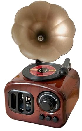 Generisch Vintage Spieluhr, Spieluhren und Figuren - Nostalgische Aufzieh-Spieluhr mit Grammophon-Design - Vintage-, multifunktionale Muttertags-Spieluhr für Kinder, Garten, Schlafzimmer, Muttertag
