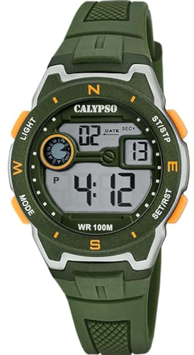 Calypso Montre Homme K5853/2 Digital Crush Boîtier en Caoutchouc Multi, vert