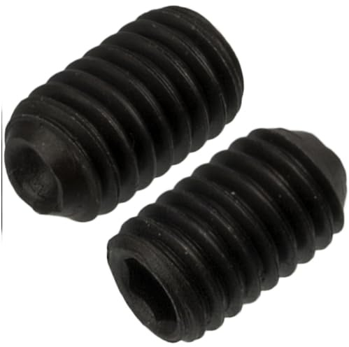 AERZETIX C76056 Vis de blocage M3X5 mm, Lot de 10, Noir | Sans tête, Bout concave cuvette, 6 pans creux, Acier