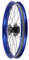 Speichenrad 1,6 x 19 für Scheibenbremse, schwarze Nabe, Alufelge Blau eloxiert + Edelstahlspeichen - Simson S53OR, S83OR