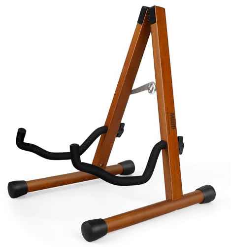 Support de guitare acoustique avec mousse rembourrée, support de guitare électrique classique, support pliable en A, compatible avec mandoline, basse, banjo, ukulélé (palissandre)