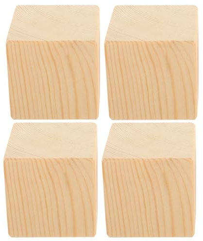 Angoily Lot de 4 rehausseurs de meubles en bois pour lit jusqu'à 997,9 kg - Blocs de levage robustes pour lits, canapés, bureaux, tables, canapés et chaises