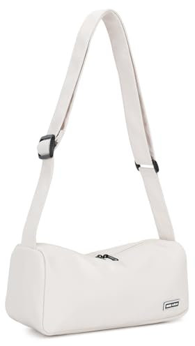 Miss Lulu Klassische Umhängetasche für Damen, Einfache Schultertasche mit Einfarbigem Design, Unisex Geräumige Bauchtaschen Hobos für den Alltag (Beige)