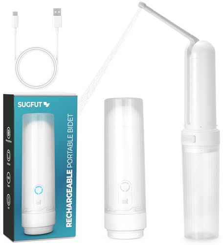 Bidet portable pour voyage USB-C rechargeable, 3 options de pression, bidet portable pour femme/homme, haute pression IPX7, étanche, hygiène personnelle, nettoyage électrique