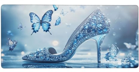 Bleu Tapis de Souris, 1200X600MM XXL Gaming Tapis de Souris Pantoufles de verre Sous Main Bureau à Bords Cousus, Mouse Pad Gaming Accessoire Vitesse et la précision Améliorées pour Gamer,120X60CM-1204