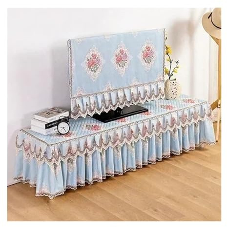 XFYESL TV Dust Cover Cover TV Covers Outdoor 1pcs Simple Fabric Rectangular TV Cabinet Cover Hanging LCD TV Cover Household TV Curved Dust Cover Cloth(Color01,125xH75cm TV)