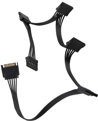OMCGG 15 Pin SATA Cables Power Splitter, 23.6in / 60cm 1 to 5 Hard Drive SATA Power Supply Cable Adapter 15 Pin Male to 5 x 5 Pin Female Cable for DIY PC Connector Expansion Hard Disk