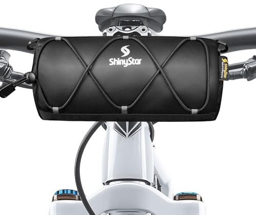 ShinyStar Fahrrad Lenkertasche Wasserdicht Fahrradtasche Lenker mit Schultergurt für MTB Rennrad ca.2,4L Schwarz