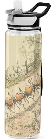 KLL Bouteille d'eau personnalisée en plastique Tritan avec buse pour l'extérieur 946 ml