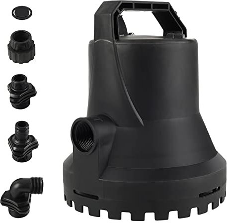 HOCANFLO Bomba de agua sumergible de 400 W, 8000 l/h, bomba de sumidero de agua portátil de encendido/apagado automático para agua limpia y sucia para estanques de jardín, piscinas y sótanos, 220 ~