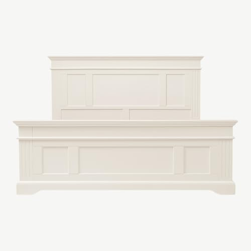 Gainsborough Bed Frame, Hampton Style, White or Vintage Cream, Beveled Edges, Paneled Headboard & Footend, Double 4ft6 or King Size 5ft | Quality Wooden Bedroom Furniture (CREAM - King 5ft)