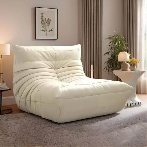 Pevfeciy Weiß, Sitzsack Sofa Bodensofa Einzelsofa,Bodenstuhl mit Rückenlehne,Bequemes Lazy Sofa,Boneless Couch Chair,Indoor-lesesessel Bequem Sitzkissen für Schlafzimmer Wohnzimmer