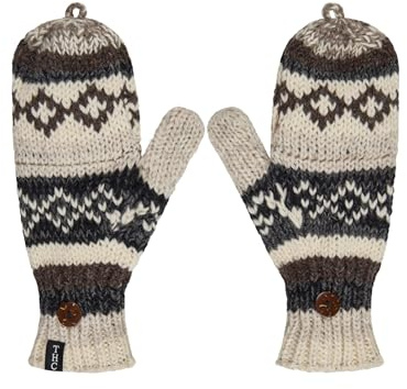 THC Klapphandschuhe 888 | Schafwolle | Strickhandschuhe | Schafwoll-Handschuhe | Woll-Handschuhe | Schafwollfäustlinge | Schafwollhandschuhe