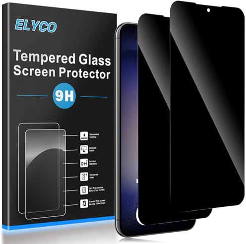 ELYCO Protection Écran Anti-Espion pour Samsung Galaxy S23 5G, 2 Pièces Anti-Spy Film Verre Trempé 9H Ultra Résistant, Protection D'écran Sans Bulles Anti-Rayures Installation Facile