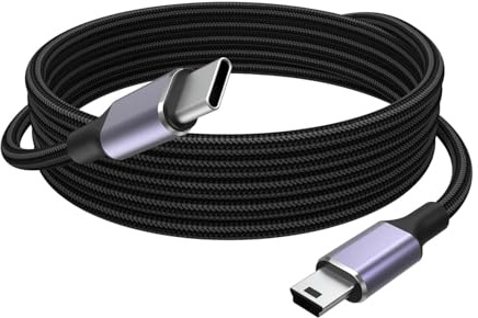 Cavo USB C a Mini USB, cavo dati USB Type-C compatibile con Blue Yeti Black Out, Blue Snowball iCE USB Microfono, USB C Mini B Cavo di ricarica per PC, laptop, iPhone 15/16, Smartphone, MacBook