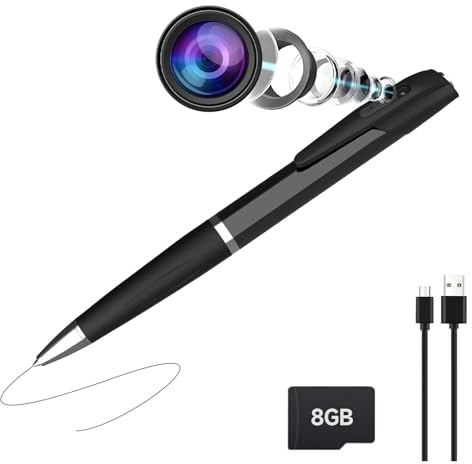 LaoZiTong Body Camera Pen HD 1080P Pocket Video Recorder Piccola Nanny Cam di sicurezza per la registrazione video, Fotocamera spia nascosta portatile per il lavoro/studio, Nessuna funzione WiFi