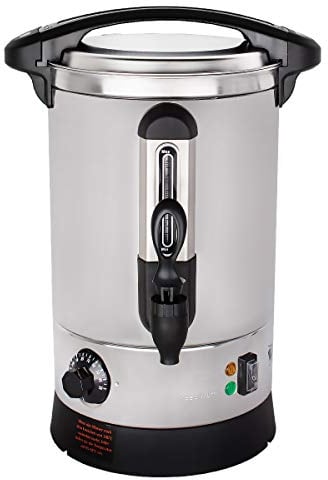 Beeketal 'BGWK5' Gastro Glühweinkocher 5 Liter Volumen mit Füllstandskala, Anit-Tropf Zapfhahn und stufenlos regelbarem Thermostat (30-110 °C), Profi Edelstahl Wasserkocher mit 1500 Watt Leistung