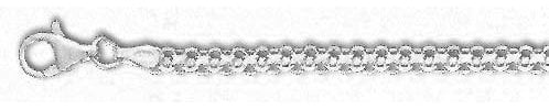JewelryWeb Bismarck-Kettenarmband aus Sterlingsilber in Silber, Länge wählbar 18, 20, 23 und 3,5 mm, 4 mm, 5,4 mm, 6,6 mm, 8 mm, 18 cm, Metall