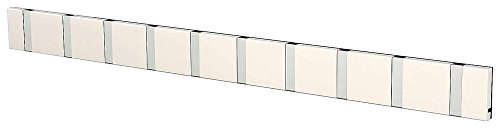 LoCa Garderobe Knax 10 weiß (Haken klappbar Alu) Garderoben-Leiste Kleiderhaken Flur modern Garderobenpaneel