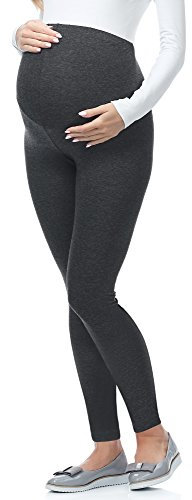 Be Mammy Lange Umstandsleggings aus Viskose Leggings Blickdicht Damen, Maternity Clothing, Ideal für die Schwangerschaft BE-02 (Dunkelmelange, XL)