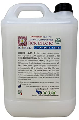 ECOBOLLE Ammorbidente Fior di Loto - Intensa Profumazione, Indicato Per Lavanderie ed uso Professionale 5KG