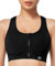 Yvette Sport BH Starker Halt Vorderverschluss Große Größe Mesh Ringerrücken für Lauf Joggen Reiten, Schwarz, XL, Große Größen