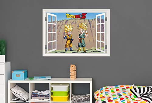 Oedim DBZ Vinyl-Wandaufkleber, Motiv: Dragon Ball Z Goten und Trunk Super Saiyan, offizielles Produkt aus PVC, Verschiedene Größen 50x35cm