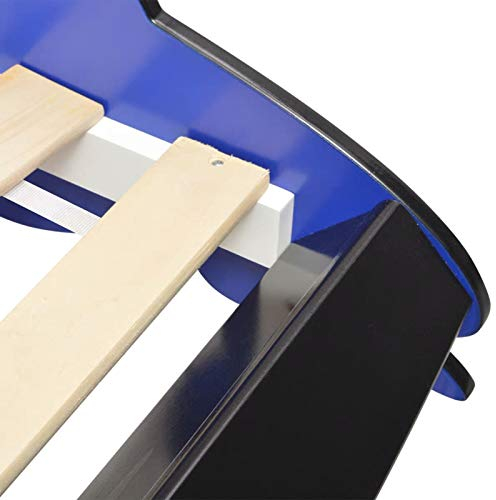 yorten Kinderbett Autobett Rennwagen mit LED Blau für Matratzen bis 90 x 200 cm (Ohne Matratze) 7,2 W mit Fernbedienung