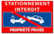 Plaque d'interdiction de stationner Devant la propriété privée en métal