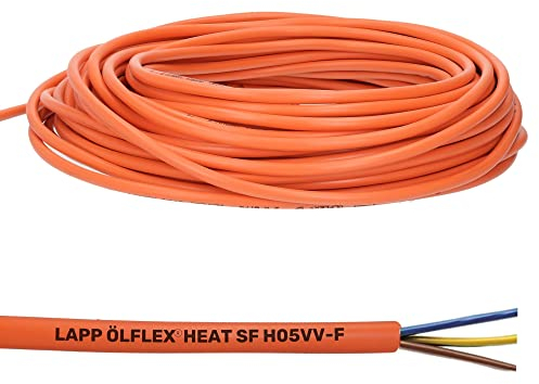 10 Meter Lapp 0027701 Ölflex SF H05VV-F PVC Elektrokabel 3x1,5 mm² I Anschlusskabel 3G1,5 mm² mit grün-gelben Schutzleiter I Stromkabel orange