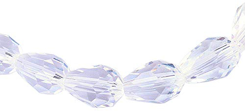 Perlin Cuentas de cristal checo, 12 mm x 8 mm, facetadas, forma de gota, perlas de cristal tallado, 15 unidades