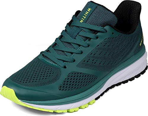 WHITIN Laufschuhe Herren Damen Hallenschuhe Turnschuhe Traillauf Sneakers Männer Sportschuhe Straßenlaufschuhe Schnüren Joggingschuhe Fitness Schuhe Grün Größe 43