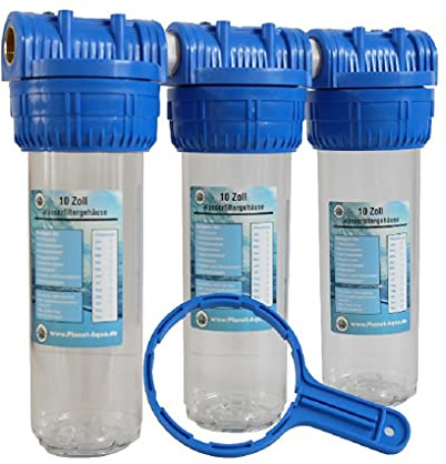 Wasserfilter Gehäuse TIO-2 + Filterschlüssel Filtergehäuse 10 Zoll x 1 IG Anschluss Wasser Pumpen Vorfilter System Brunnen Hauswasserwerk Garten Haus Trinkwasser Zisterne Pool Filter