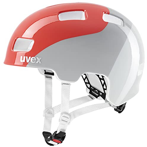 uvex hlmt 4 - Casque de vélo léger pour Enfants - Ajustement Individuel - Rembourrage intérieur Lavable - Grapefruit - Grey - 51-55 cm