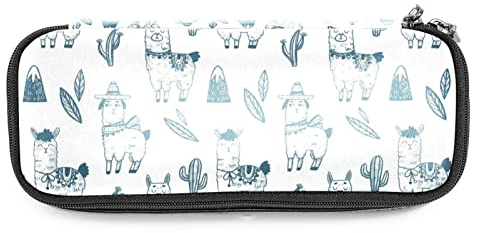 Federmäppchen mit großem Fassungsvermögen, aus Leder, für Studenten, Schreibwaren, Doppelreißverschluss, Stiftebox, Pop-Art, Mehrfarbig 9, 19x7.5x3.8cm/7.5x3x1.5in, Taschen-Organizer