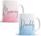 Mummy and Daddy Watercolour Mugs for New Parents Mum and Dad, Mother, Father, Gift, Present (Mummy & Daddy Set)