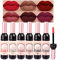 evpct 6Pcs Wine Bottle Lip Tint Stain Set 6 Colors Waterproof Red Matte All Day Lipstick Sets for Women Magic Lipstick 24 Hours Original labiales (G-Set01, pack of 6)