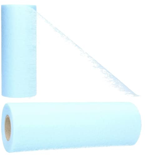 AmaCasa Vlies Tischband Tischläufer Flower Vlies Hochzeit Kommunion 17,5cm/25m Rolle (Hellblau, 17,5cm/25m)