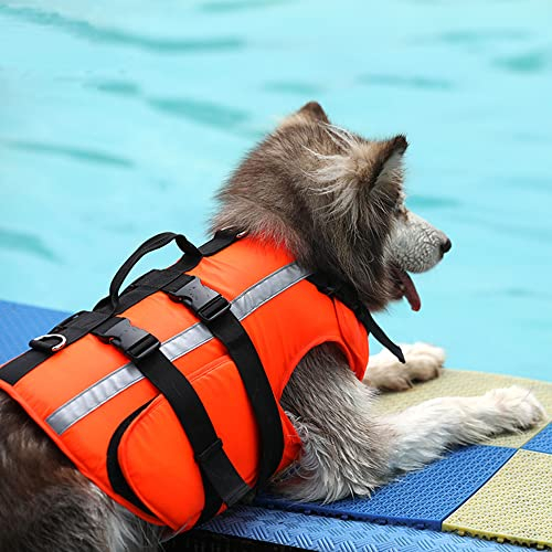 Namvo Hunde-Schwimmwesten, verstellbare Schwimmhilfe, Schwimmweste, Schwimmweste, reflektierende Rettungsschwimmweste für Hunde, Surfen, Bootfahren