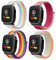 Snyeest 4-Stück Kompatibel mit XPLORA X5 Armband, Kids Smartwatch Klettverschluss Mädchen Jungen Verstellbare Ersatz Armbänder für X5 Play/XGO 2/XGO 3,Regenbogen+Granatapfel Rot+Neon+Milch