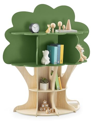 Delta Children Tree Bookcase - Greenguard Gold Certified, Fern Green/Crafted Natural