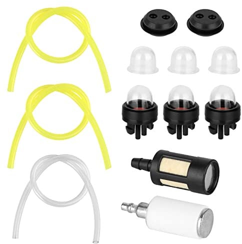 Sheryl&Rain 3 Fuel Lines Hose with Fuel Filter and Primer Bulb Universal Fuel Line Hose Tube, Petro Fuel Line with Soft Pipe Filter Primer Bulb Pump for Mower Strimmer, Garden Machine Fitting (13 Pcs)