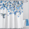 LIVETTY Floral Duschvorhang Vögel 180×180cm mit 12 Haken Mint Hellgrün Duschvorhang Türkis Blaugrün Stoff Badezimmer Vorhang Waschbar Schnelltrocknend