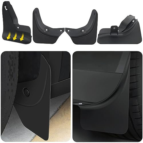 Vugosson Schmutzfänger für Tesla Model 3 2023-2020, Upgraded Flexible Ohne Bohren/Klebeband, Spritzschutz Kotflügel Zubehör, 4 Stück