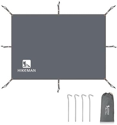 HIKEMAN Bâche de Tente Polyvalente - Tapis de Tente imperméable - Plusieurs Tailles - pour Camping, randonnée, Pique-Nique (Gris mis à Jour, 180 x 210 cm)