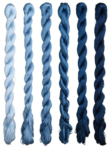 MINGGUXIUYI Filo Di Seta 100%, Tinto A Mano, Colori Sfumati, 110 M Per Colore, Per Ricamo A Mano (118)