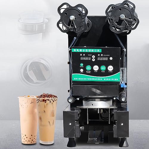 TAHALI Sealer Commercial Automatic Cup Sealing Machine Bubble Tea Milk/Coffee Packing For Sealing Paper Cups Bubble Tea Equipment,Black