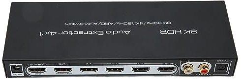 8K 60HZ HDMI Audio Extractor Konverter, 1X4, SPDIF/-Ausgang, Unterstützt HDMI 2.1, 1GHz Bandbreite, ARC, HDR/Dolby HD/DTS HD/Dolby Atoms/Dolby AC3/DTS/LPCM (EU-Stecker)